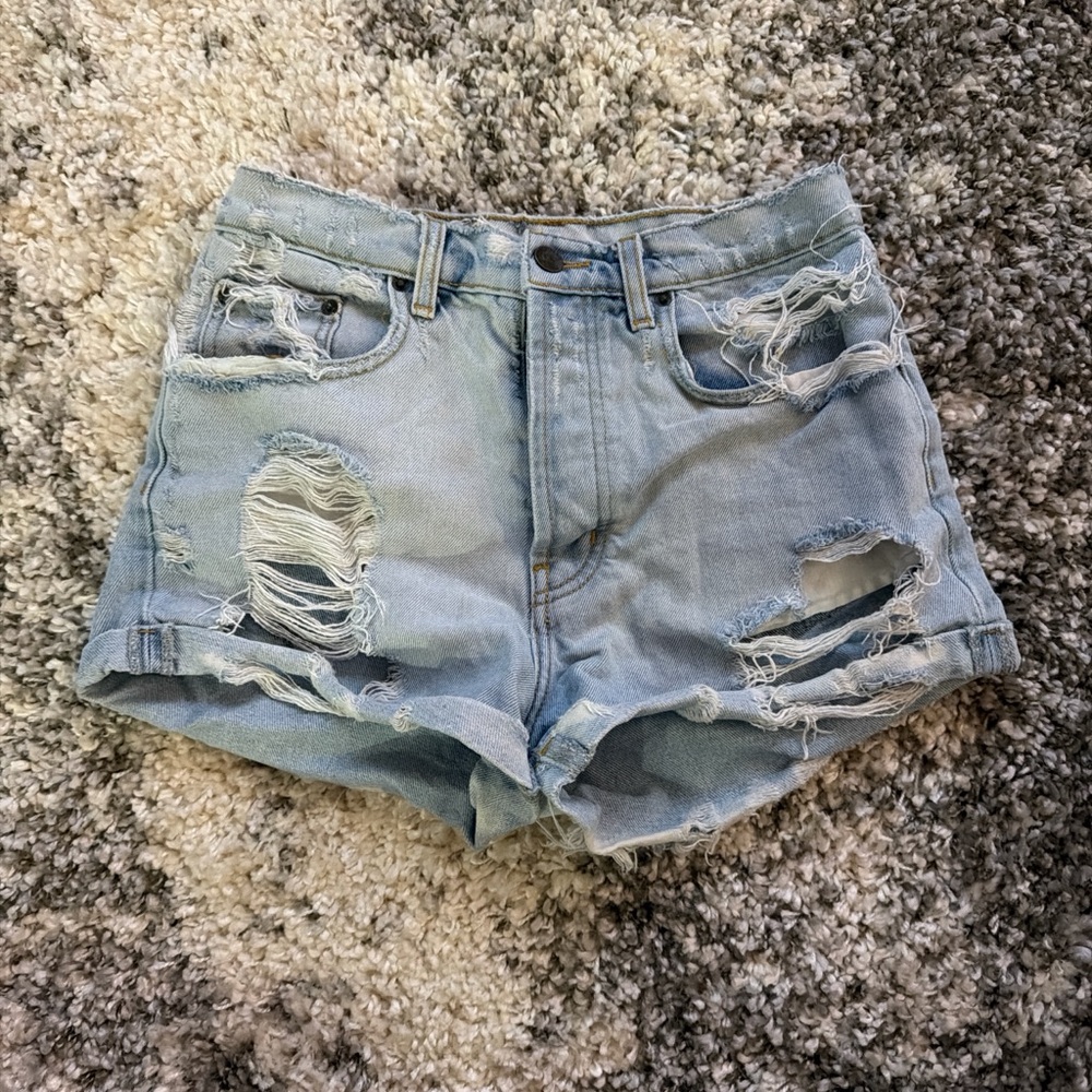Levi's Light Blue Distressed Jean Shorts